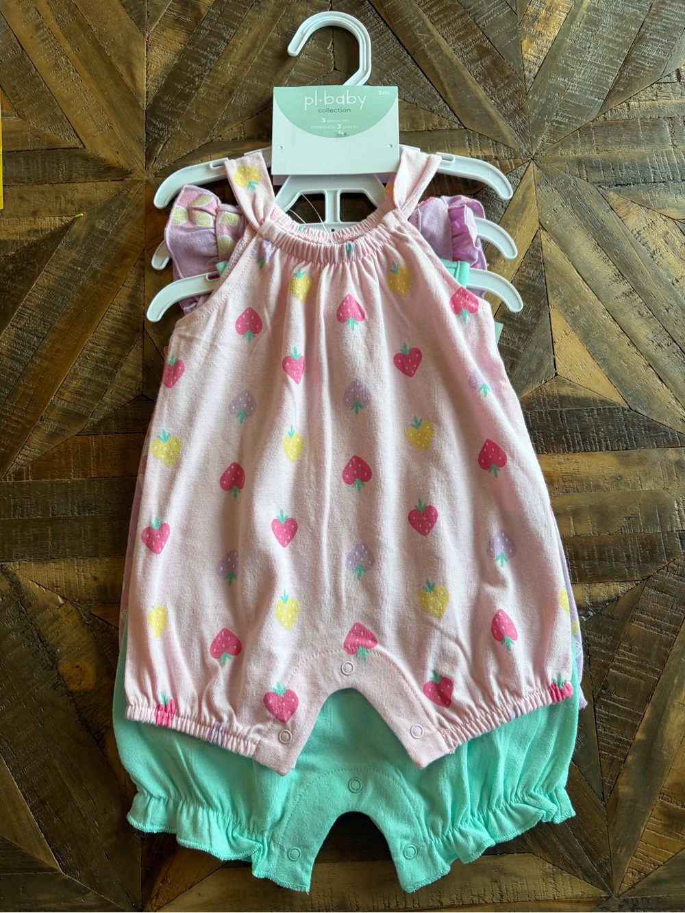 NWT 3 pack 0-3 one piece summer outfits